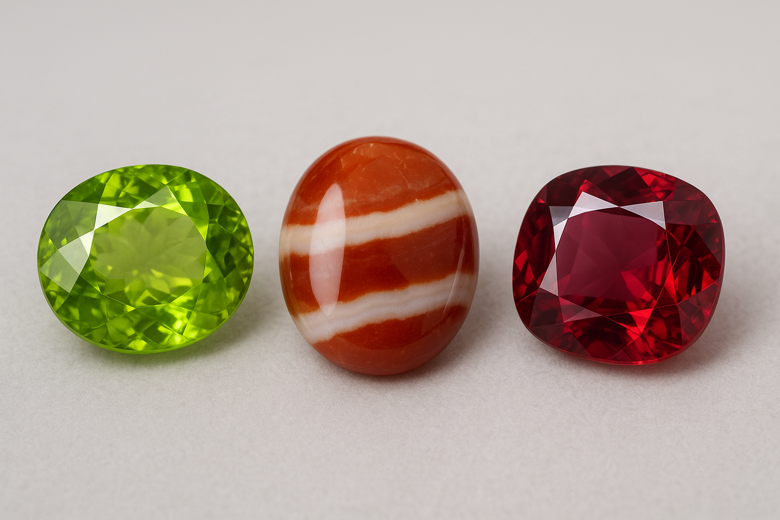 8月の誕生石 ペリドット・サードオニックス・スピネルのイメージ