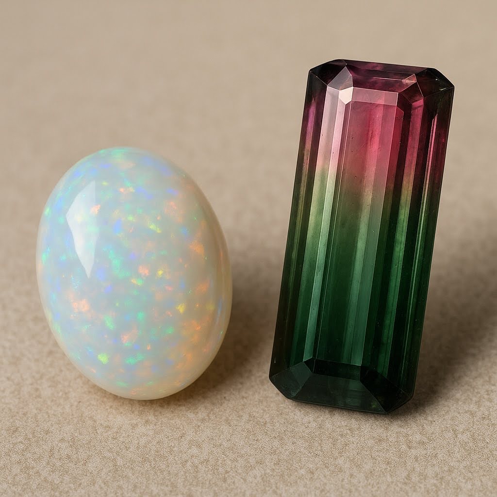 10月の誕生石 オパールとトルマリンのイメージ