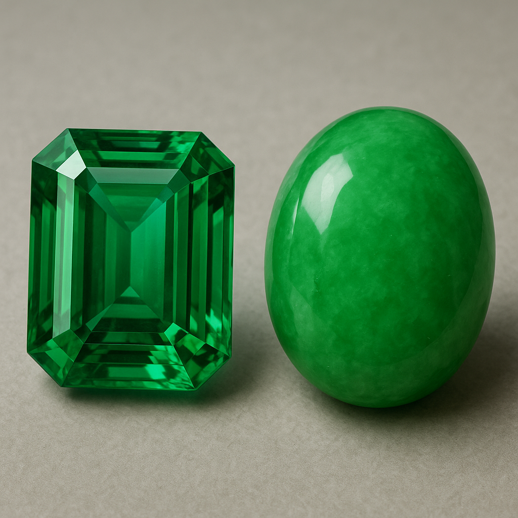 5月の誕生石 エメラルドとヒスイ（ジェイダイト）のイメージ